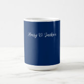 Unique Navy Blue Classical Handwriting Plain Kaffeetasse (Mittel)