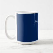 Unique Navy Blue Classical Handwriting Plain Kaffeetasse (Links)