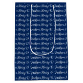 Unique Navy Blue Classical Handwriting Plain Mittlere Geschenktüte (Rückseite)
