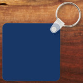 Unique Navy Blue Classical Handwriting Plain Schlüsselanhänger (Rückseite)