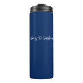 Unique Navy Blue Classical Handwriting Plain Thermosbecher (Vorderseite)