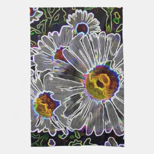 Unique Neon Daisies Geschirrtuch (Vertikal)
