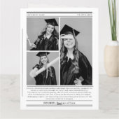 Unique Newspaper Graduation 4 Photo Collage 2026  Karte (Rückseite)