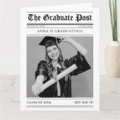Unique Newspaper Graduation 4 Photo Collage 2026  Karte (Vorderseite)
