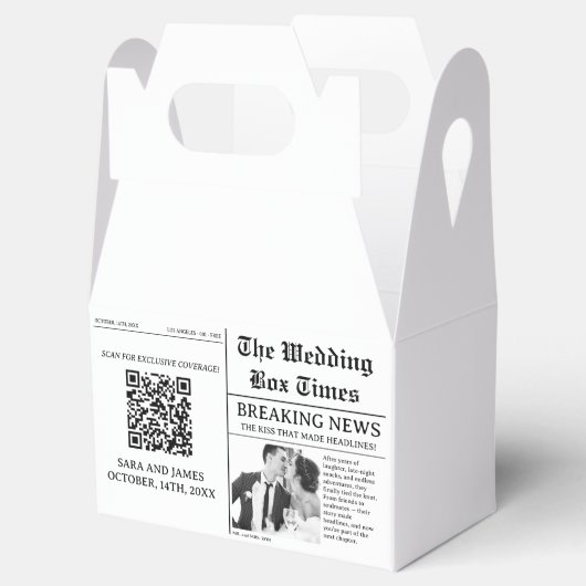 Unique Newspaper Photo Wedding Favor Box Geschenkschachtel (Geöffnet)