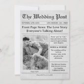 Unique Newspaper Wedding Timeline Einladung (Vorderseite)