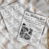 Unique Newspaper Wedding Timeline Einladung