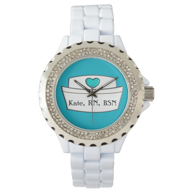 Unique Nurse Watch Nurse Cap Design RN BSN #7 Armbanduhr (Vorderseite)