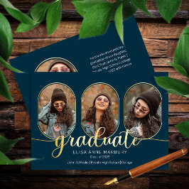 Unique Oblong 4 Foto Collage 2023 Abschluss Ankündigung