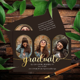 Unique Oblong 4 Foto Collage 2023 Abschluss Ankündigung