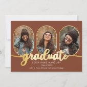 Unique Oblong 4 Foto Collage Abschluss Ankündigung (Vorderseite)