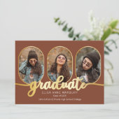 Unique Oblong 4 Foto Collage Abschluss Ankündigung (Stehend Vorderseite)