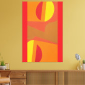 Unique Orange Abstract Pattern Art Print Leinwanddruck (Insitu (Wohnzimmer))