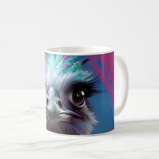 Unique Ostrich design Kaffeetasse (VorderseiteRechts)
