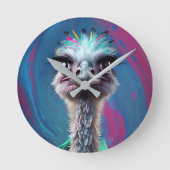 Unique Ostrich design Runde Wanduhr (Vorderseite)