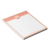 Unique Peach Pink Geometric Modern Monogram Notizblock (angewinkelt)