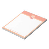Unique Peach Pink Geometric Modern Monogram Notizblock (Rotiert)