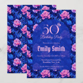 Unique Peonies Fantasy Adult Birthday Einladung (Vorne/Hinten)