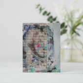 Unique person mixed media Collage pink star Postkarte (Stehend Vorderseite)