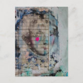 Unique person mixed media Collage pink star Postkarte (Vorderseite)