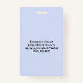 Unique Personalized Student Nurse  Ausweis (Rückseite)