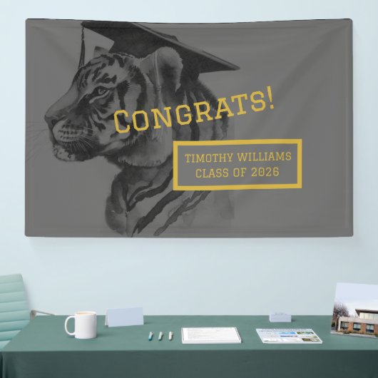 Unique Personalized Tiger Graduation Banner (Messe)
