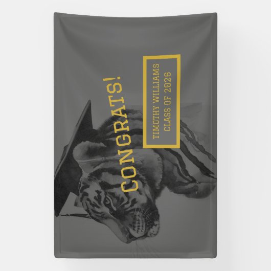 Unique Personalized Tiger Graduation Banner (Vertikal)