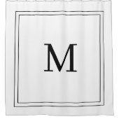 Unique Personalized white and black Name Monogram  Duschvorhang (Vorderseite)