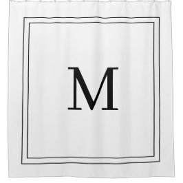 Unique Personalized white and black Name Monogram  Duschvorhang