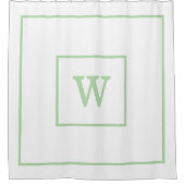 Unique Personalized white and green Name Monogram  Duschvorhang (Vorderseite)