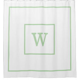 Unique Personalized white and green Name Monogram  Duschvorhang