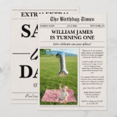 Unique Photo Newspaper 1st Birthday Einladung (Vorne/Hinten)