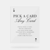 Unique Pick A Card Any Card Wedding Guestbook Acrylschild (Vorderseite)