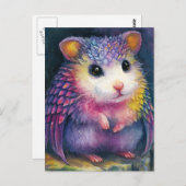 Unique Pink Hamster Dragon Postkarte (Vorne/Hinten)