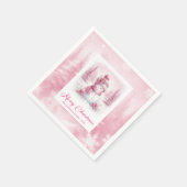 Unique Pink Snowman Kids Pinkmas Winter Scene Xmas Serviette (Ecke)