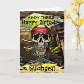 Unique Pirate Skull Birthday Karte (Gelbe Blume)