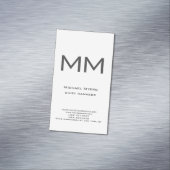 Unique plain simple black & white monogram magnetische visitenkarte (Beispiel)