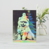 Unique Pomeranian Christmas Cards Feiertagskarte (Stehend Vorderseite)