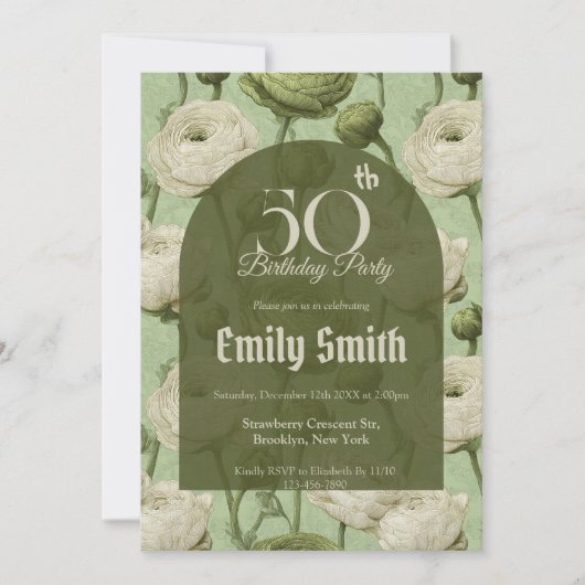 Unique Ranunculus Petal Summer Party Einladung (Vorderseite)