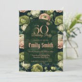 Unique Ranunculus Sparkle First Birthday Gift Einladung (Stehend Vorderseite)