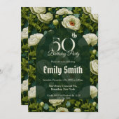 Unique Ranunculus Sparkle First Birthday Gift Einladung (Vorne/Hinten)