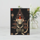 Unique Rat Christmas Cards Feiertagskarte (Stehend Vorderseite)