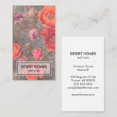 Unique Real Anwesen Agent Cactus Bloom Wüste Foto Visitenkarte (Vorne/Hinten)