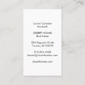 Unique Real Anwesen Agent Red Cactus Blume Foto Visitenkarte (Rückseite)