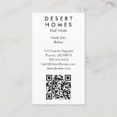 Unique Real Anwesen Cactus Blume Desert Foto QR Visitenkarte (Rückseite)