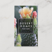Unique Real Anwesen Cactus Blume Desert Foto QR Visitenkarte (Vorderseite)