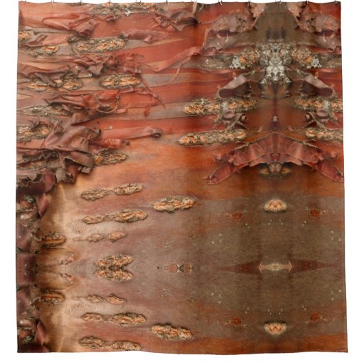 Unique Red Birch Barks Indianerstamm Muster Duschvorhang (Vorderseite)