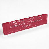 Unique Red Carmine Script Consultant Namplate Namensplakette
