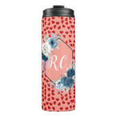 unique Red hearts on pink and pattern Custom Thermosbecher (Vorderseite)