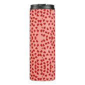 unique Red hearts on pink and pattern Custom Thermosbecher (Rückseite)